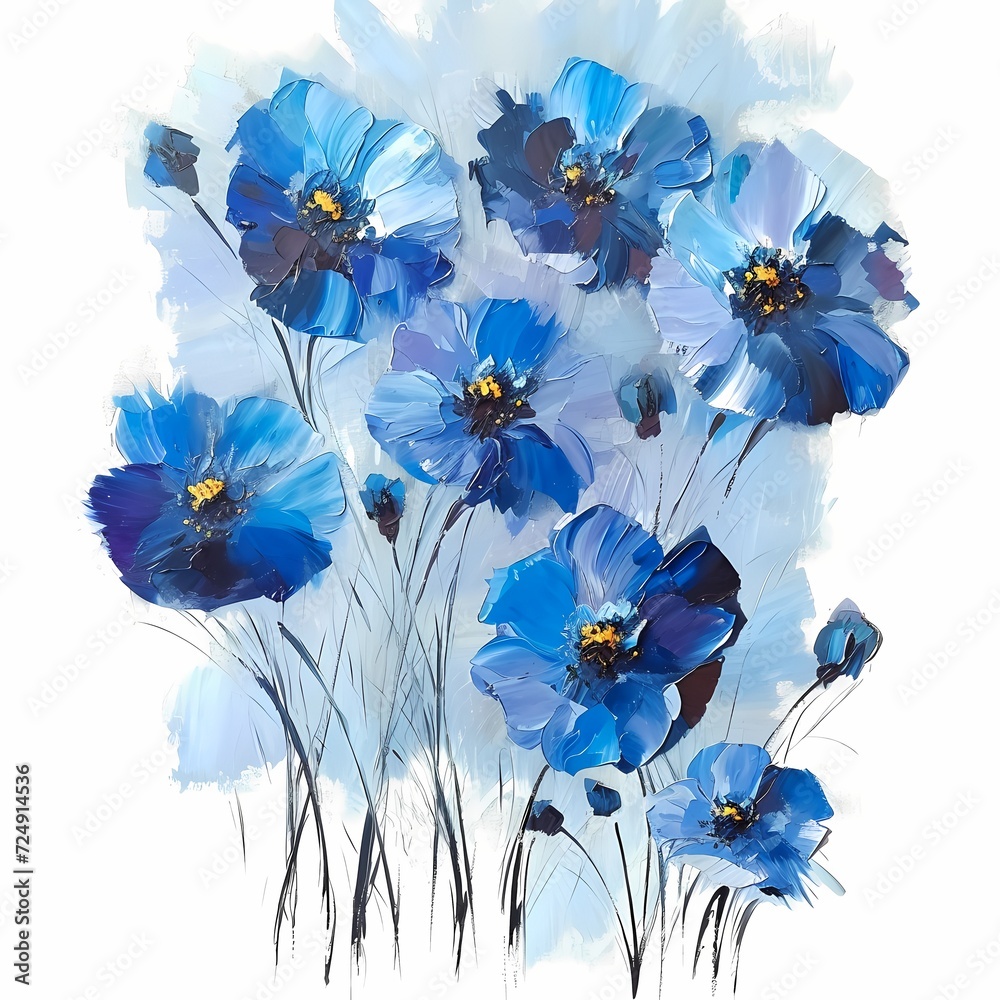 Gorgeous Blue Flower Against Transparent Background