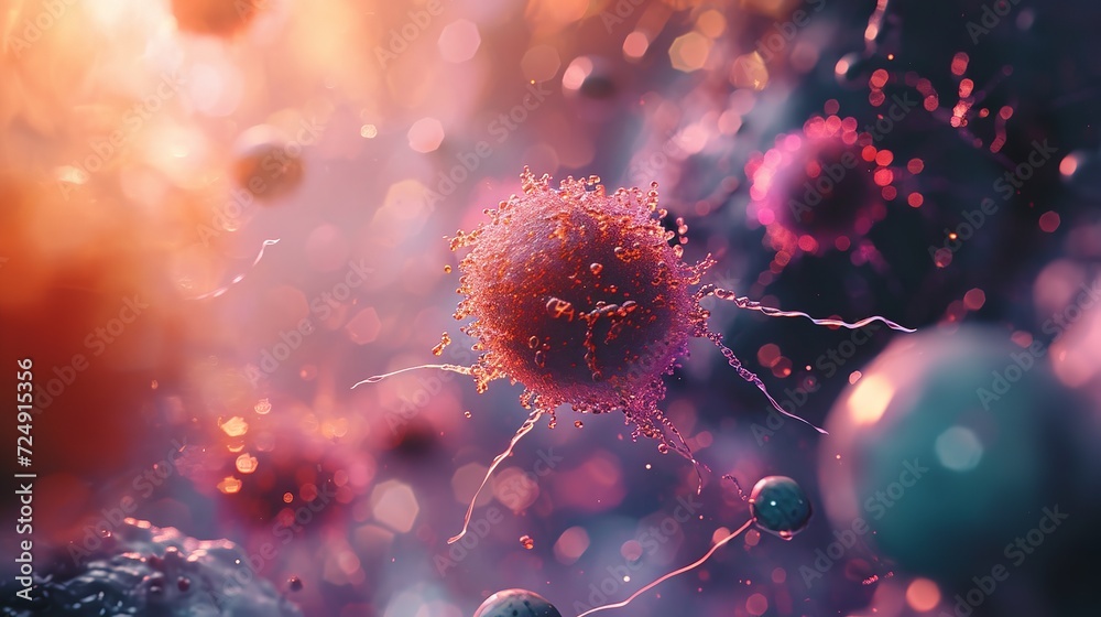 3d rendering of microscopic human and cancer clots 3d rendering of microscopic human and cancer clots