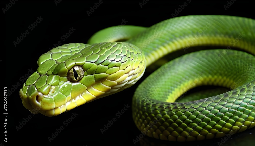close up of a green snake close up of a green snake