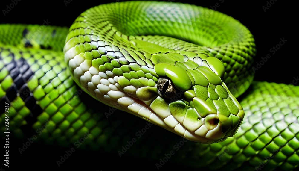 Obraz premium close up of a green snake