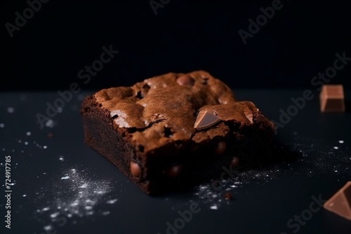 delicious brownie with space. Generative AI