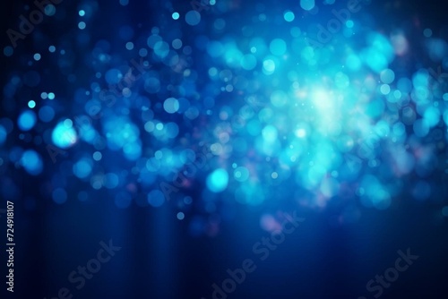 Blue abstract backdrop featuring illuminated bokeh. Generative AI