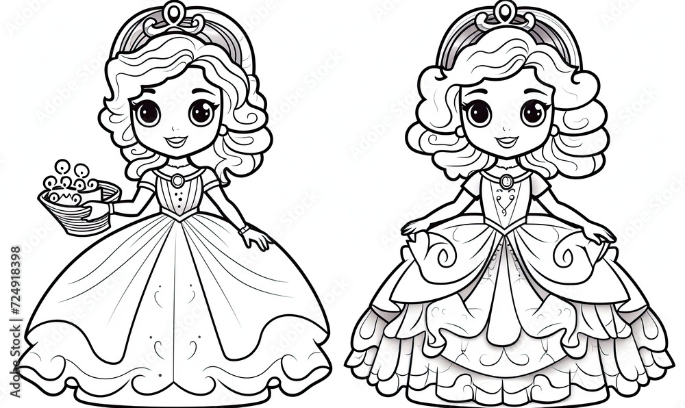 A group of little girls in princess dresses A group of little girls in princess dresses