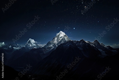 Mount Anna restored photograph of the world s highest peak on a dark night.