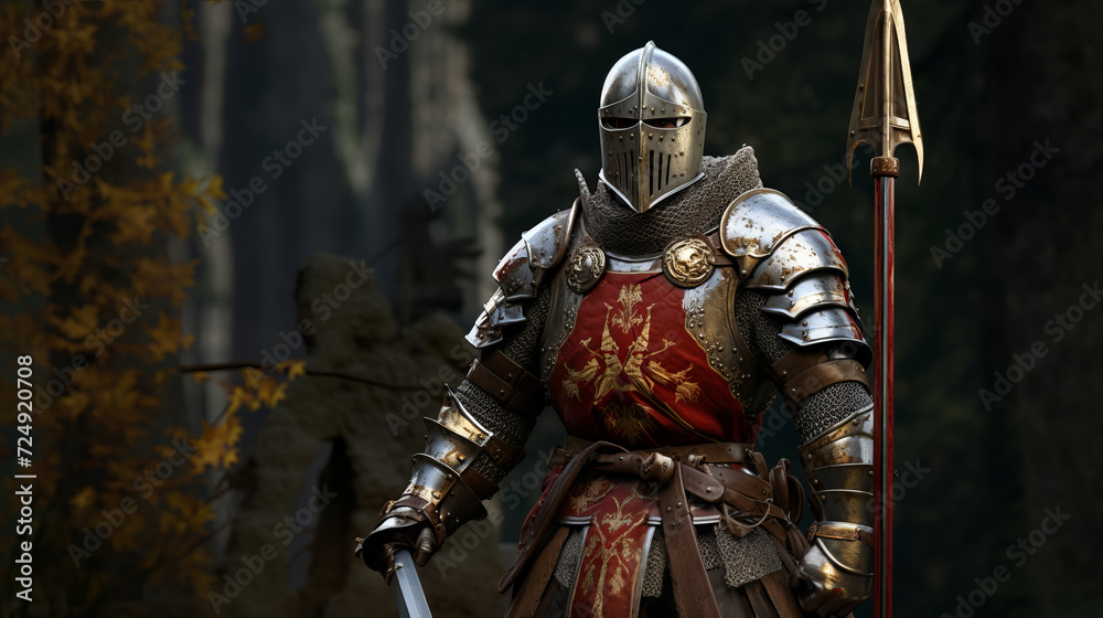 Middle age knight in armour Middle age knight in armour