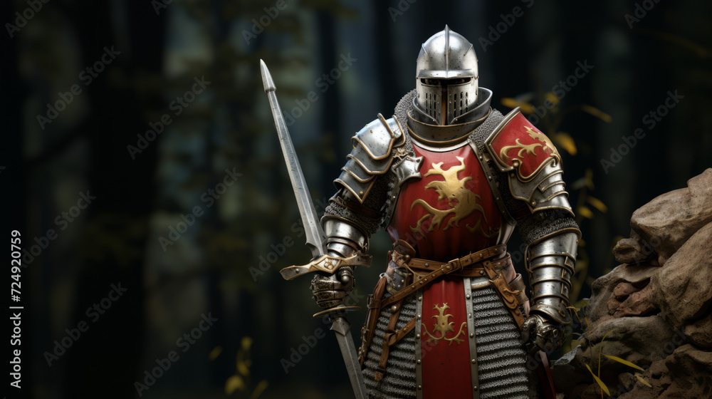 Middle age knight in armour Middle age knight in armour