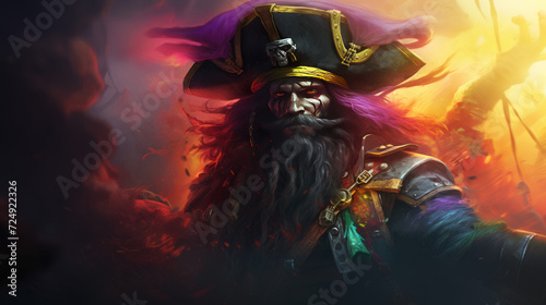 A mighty pirate in rainbow colors, halloween motive  © Andreas