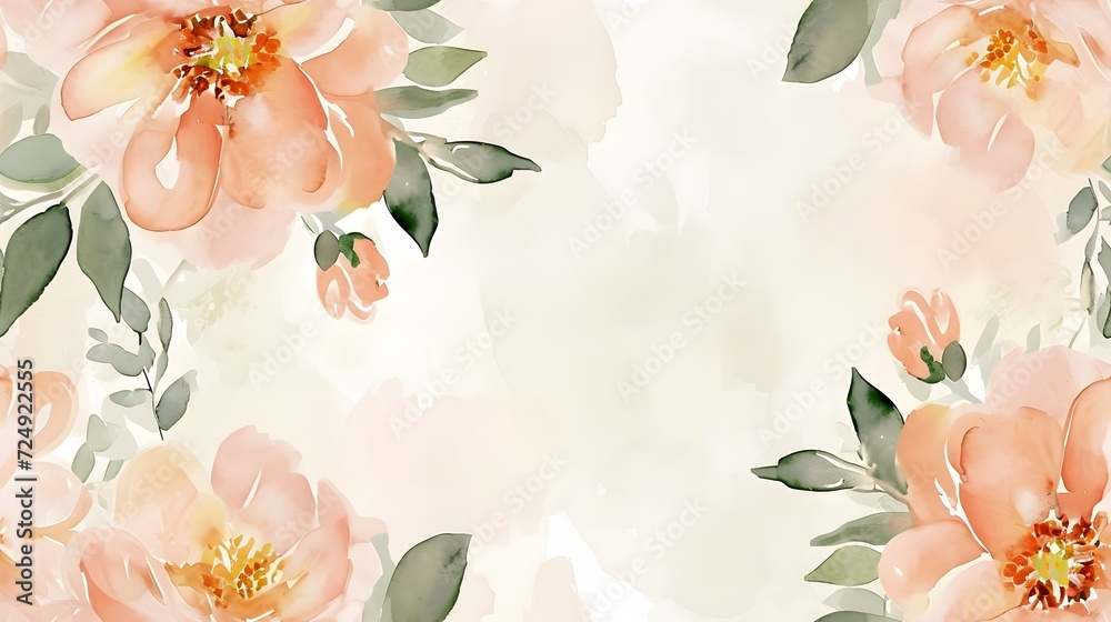 Obraz premium pastels digital paper watercolor florals seamless pattern