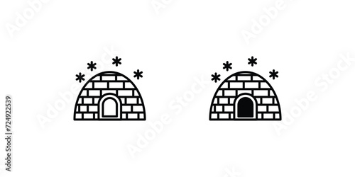 17 igloo icon with white background vector stock illustration