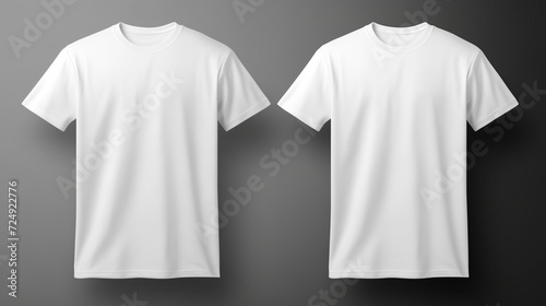 Two Blank White T-Shirts Ready for Branding on a Neutral Background.