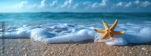 Star fish on the sea shore photo