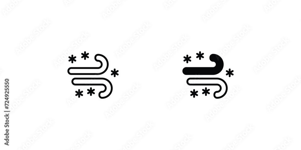 30 cool wind icon with white background vector stock illustration