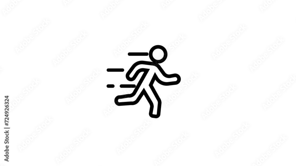 Pictogram of a running man on transparent background with alpha channel. Animation of seamless loop Pictogram of a running man on transparent background with alpha channel. Animation of seamless loop