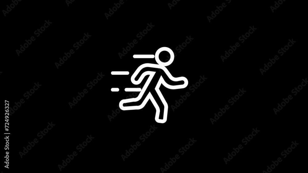 Pictogram of a running man on transparent background with alpha channel. Animation of seamless loop Pictogram of a running man on transparent background with alpha channel. Animation of seamless loop