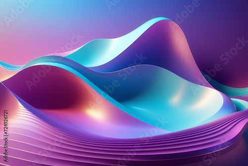 Colourful abstract wave background, AI generated