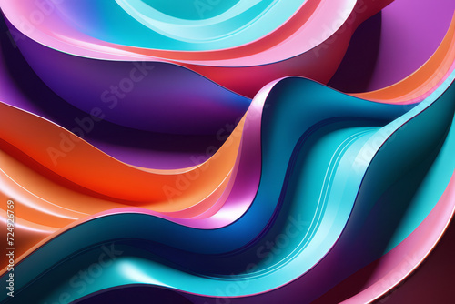 Colourful abstract wave background, AI generated