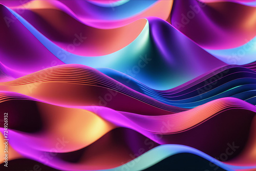 Colourful abstract wave background, AI generated