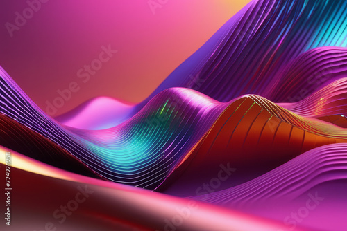 Colourful abstract wave background, AI generated