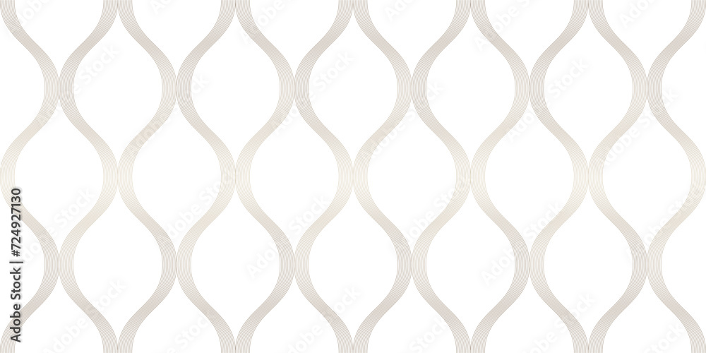 Fototapeta premium Seamless golden wave pattern on transparent background