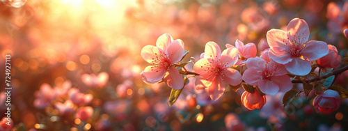 Spring summer soft background with flowers