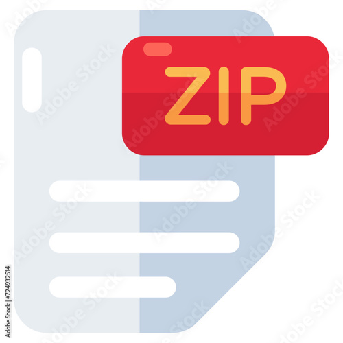 Editable design icon of zip file
