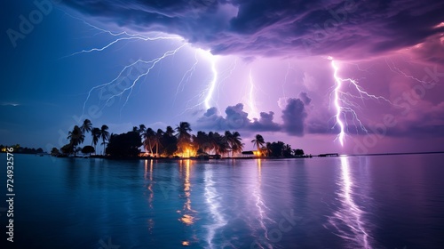 Lightning storm in maldives