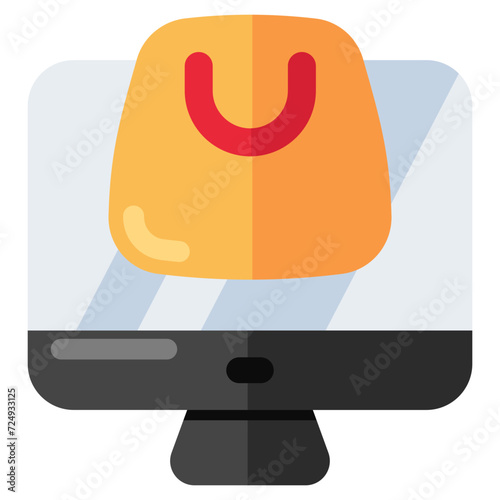 Modern design icon of online shopping