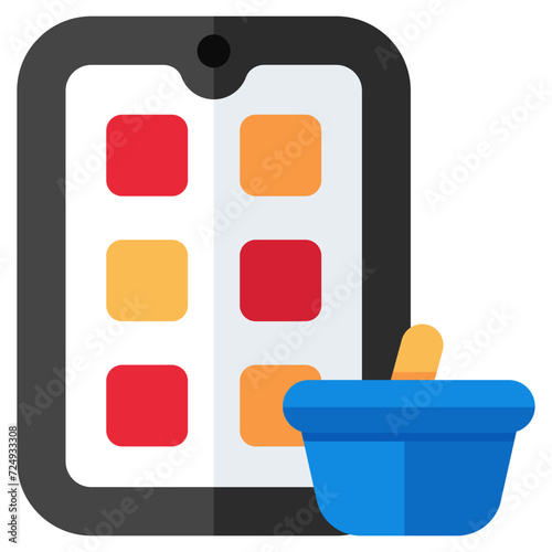 Modern design icon of mobile shopping