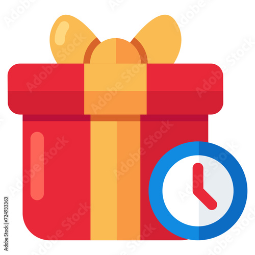 Editable design icon of gift delivery time