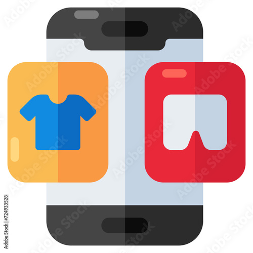 Modern design icon of mobile shopping