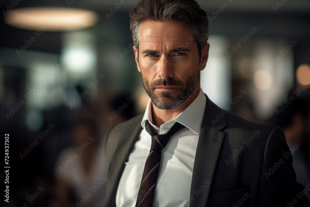 Generative AI portrait of happy successful confident office worker Generative AI portrait of happy successful confident office worker