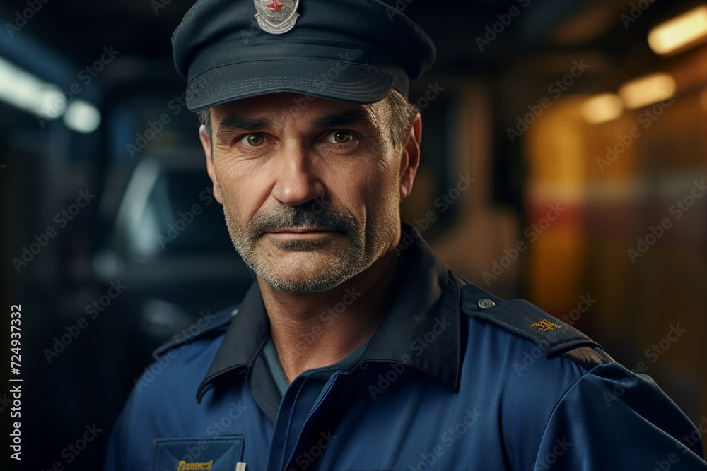 Export postal worker standing workplace delivery center Generative AI picture Export postal worker standing workplace delivery center Generative AI picture
