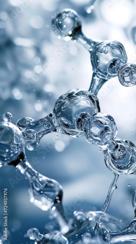 Wallpaper Mural Three-dimensional Render of Floating Molecules Torontodigital.ca