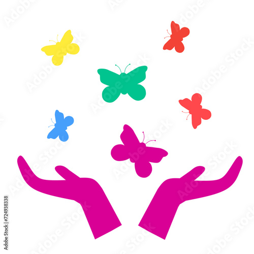 World Zero Discrimination Day is March 1st to create justice, with a theme of butterflies and hands suitable for posters