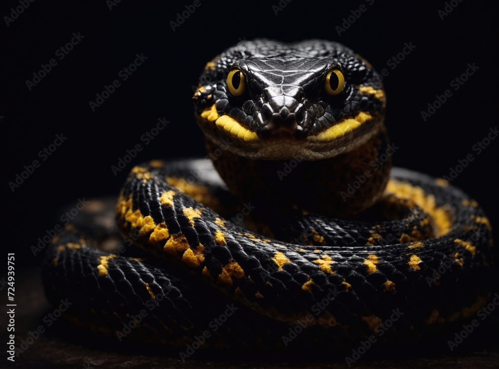 Fototapeta premium Studio Shot of Snake on Black