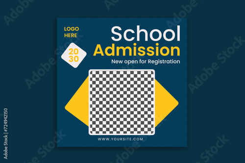 School Admission social media post, Banner design