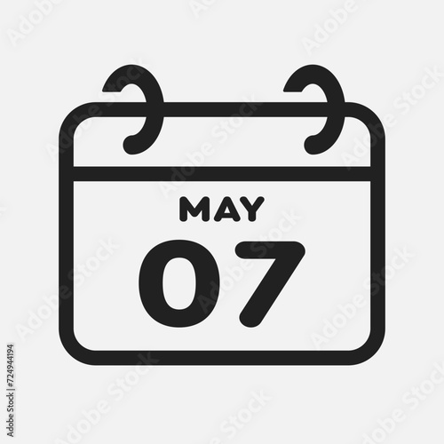 Icon page calendar day - 7 May