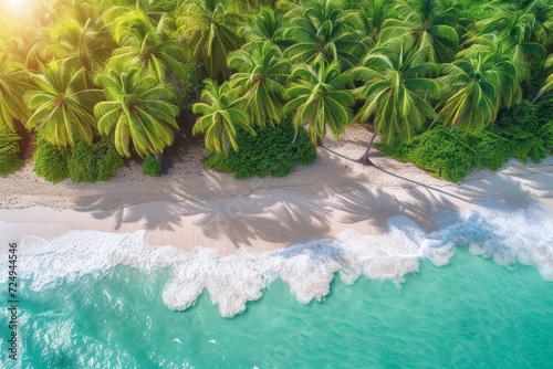 Beach with palm trees and white sand © Adobe Contributor