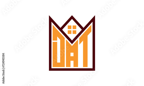 DAT initial letter real estate builders logo design vector. construction ,housing, home marker, property, building, apartment, flat, compartment, business, corporate, house rent, rental, commercial