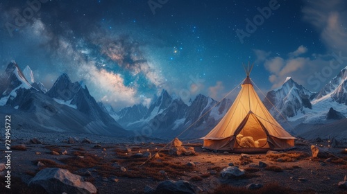 Camping under the Stars in the Mountains
