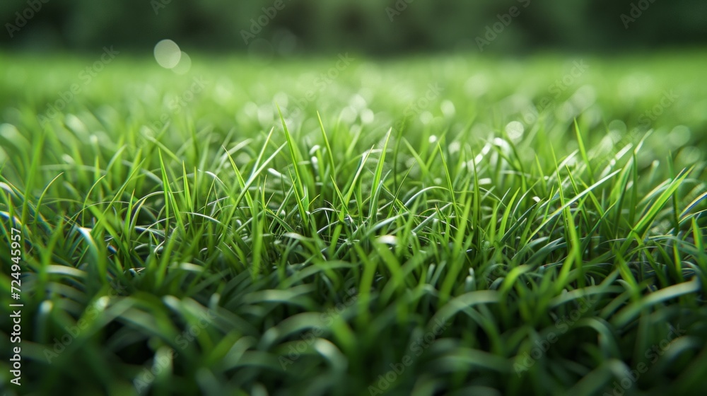 Close-up of green grass field with blurred background Close-up of green grass field with blurred background