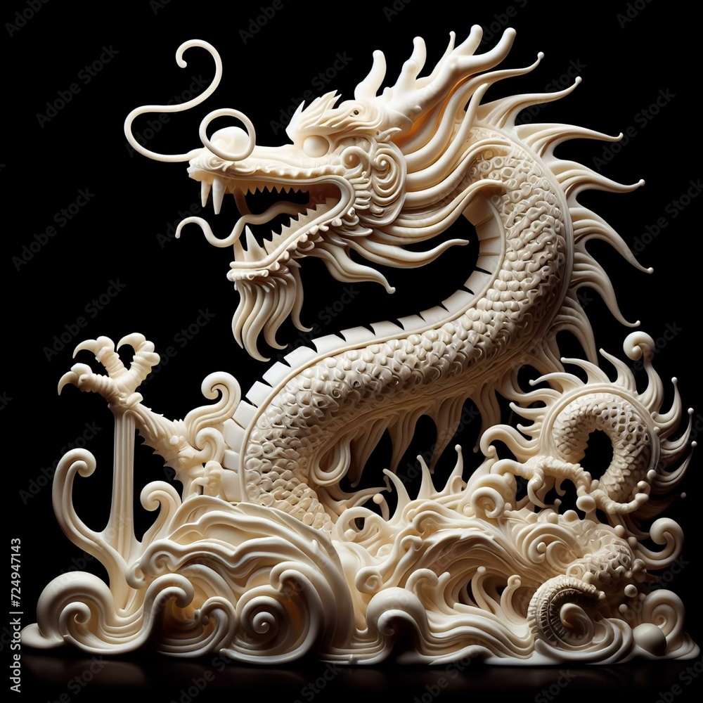 a chinese dragon made by milk liquid a chinese dragon made by milk liquid