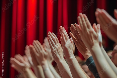 Audience applauding at a performance photo