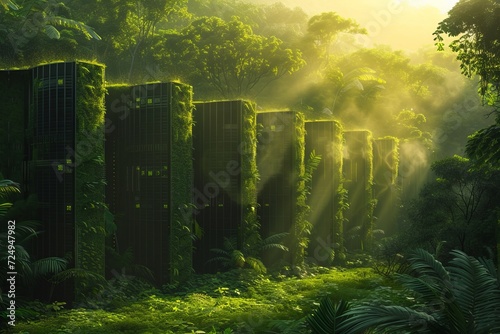 The overgrown data center in the middle of the jungle photo