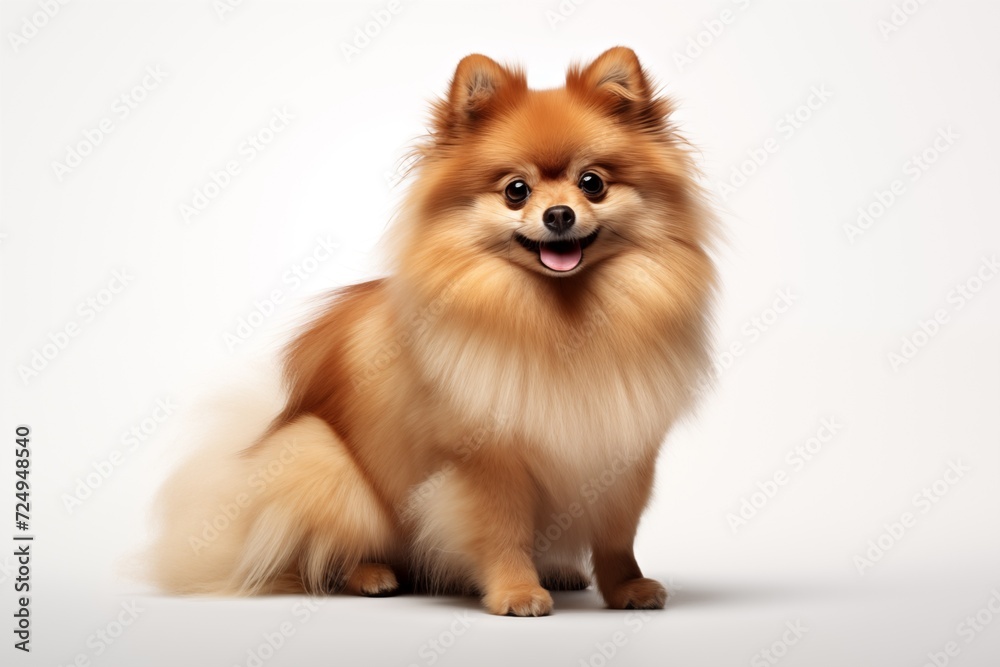 Pomeranian dog on white background 