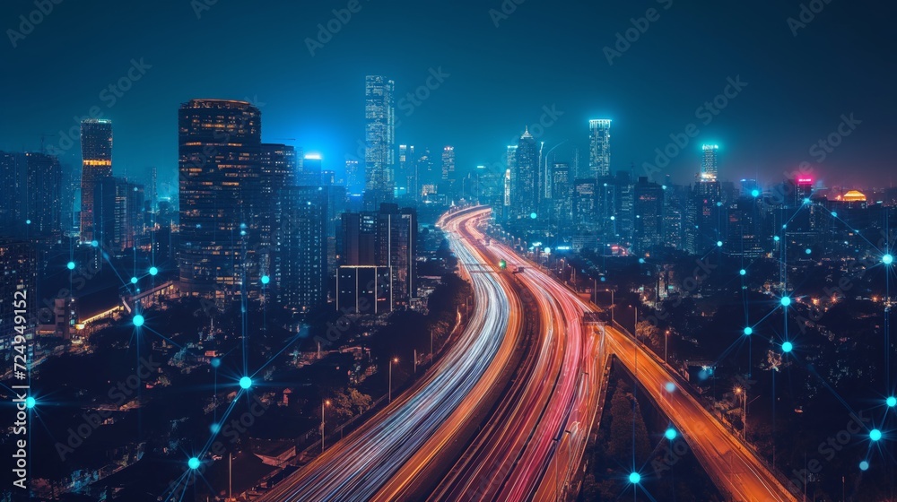 Fototapeta premium Neon Trajectories