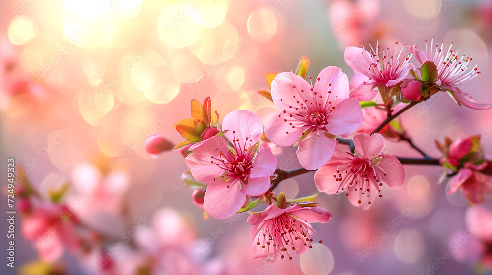 Pink blossom spring tree