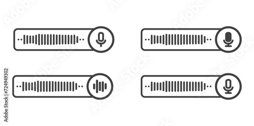 Voice notes icon set, vector illustration of voice message bubbles. chatroom. Record voice message for phone correspondence. Social media icon. Voice message icon. 