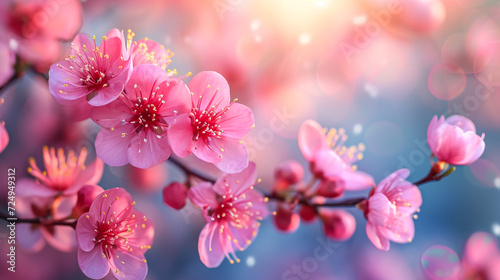 Pink blossom spring tree