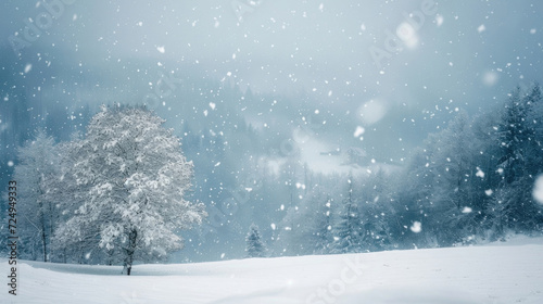 A serene and contemplative moment amidst the chaos of a snowstorm © Veniamin Kraskov